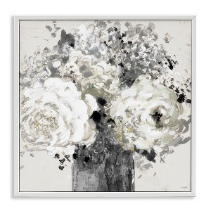 Stupell Industries Bold Abstract Floral Arrangement Framed Giclee Art, White, 12" x 12" - 1 of 4
