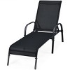 Tangkula Outdoor Chaise Lounge Chair Adjustable Reclining Bed with Backrest& Armrest - 3 of 4