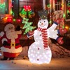 Slickblue Christmas Snowman Decor, Lighted 2D LED Ornament, Holiday Yard Display, Waving Hands, Warm White, 36 Inch - 3 of 4