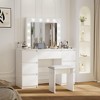 FONTOI 41.3"W Large Makeup Vanity Table with Mirror and Ample Storage Drawers for Bedroom Dressing Room, White, 41.34"*15.75"*55.12" - 2 of 4