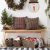 2pk 18"x18" Christmas Tree Plaid Recycled Cotton Square Throw Pillow Covers - Design Imports - 3 of 4
