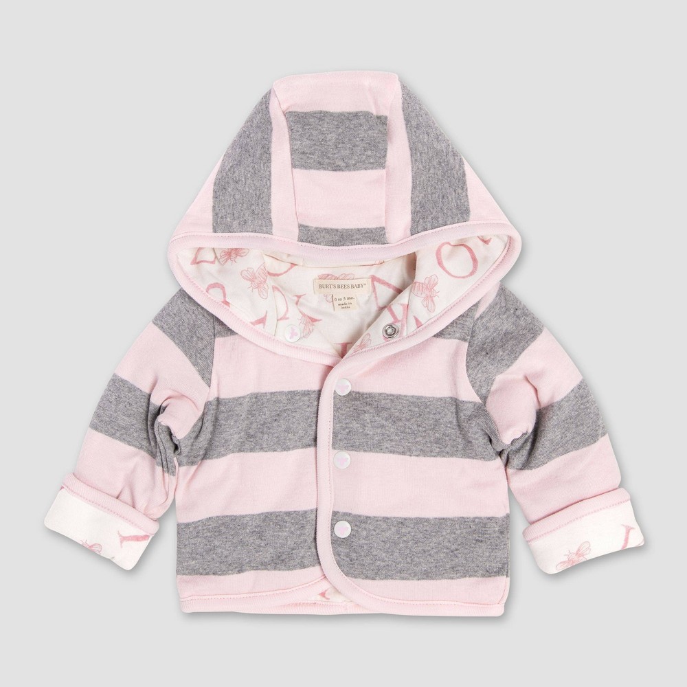 Burt's Bees Baby® Baby Girls' Bee Reversible Organic Cotton Puffer Jacket - Pink Newborn