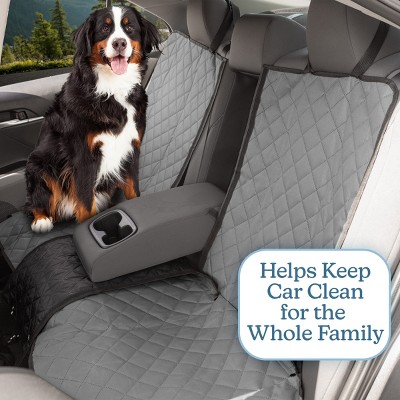 Gray Quilted Waterproof Dog Car Seat Cover