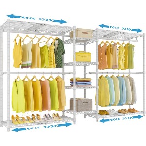 VIPEK X3 Expandable Heavy Duty Clothes Rack Adjustable from 5'2" to 8' with Flexible Shelves and Hanger Rods, Max Load 1210LBS, White - 1 of 4