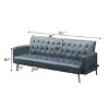 Modern Convertible Futon Sleeper with Mattress, Sturdy Metal Frame & Legs, Foldable Backrest Sofabed - 3 of 4