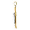 Black Bow Jewelry Men's 14k Two Tone Gold Satin or Polished Crucifix Pendant, 31 x 56mm - 2 of 4