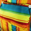 Hanging Hammock Chair with Wooden Arms Striped - Blue/Yellow/Orange - Backyard Expressions: Fade-Resistant, All-Weather Design - 4 of 4