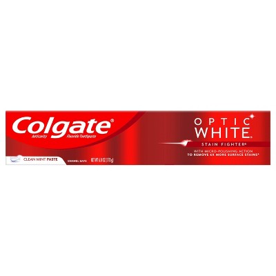 Colgate Optic White Stain Fighter Whitening Toothpaste - Clean Mint - 6oz