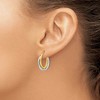 Black Bow Jewelry 4mm Double Crossover Round Hoops in 14k Two Tone Gold, 20mm (3/4 Inch) - 3 of 4