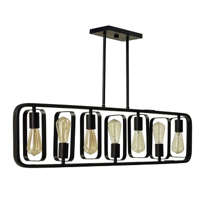 Perseus Matte Black 7-Light Rotating Island Chandelier