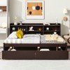 Full Size Bed with Side Bookcase and Drawers for Bedroom - 3 of 4