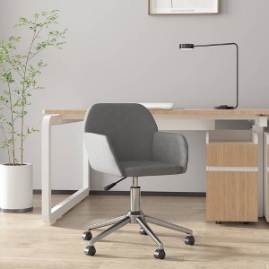 vidaXL Swivel Office Chair Light Gray Fabric - 1 of 4