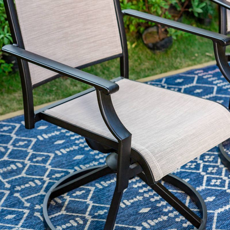 2pk Outdoor Swivel Dining Chairs with Metal Frame &#38; Armrests - Captiva Designs, 5 of 8