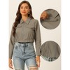 Allegra K Women's Lightweight Zip Up Long Sleeve Lapel Utility Cropped Jackets - 2 of 4