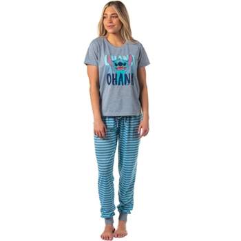 Disney Women's Lilo & Stitch Ohana Jogger Sleep Pajama Set For Adults Grey