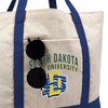 South Dakota State University Primary Logo Canvas Tote Bag With External Pocket, Reusable Shoulder Bag for Shopping, School, Beach - 2 of 4