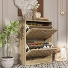 FUFU&GAGA Yellow 8 Pair Shoe Storage Cabinet with 2 Drawers - 2 of 4