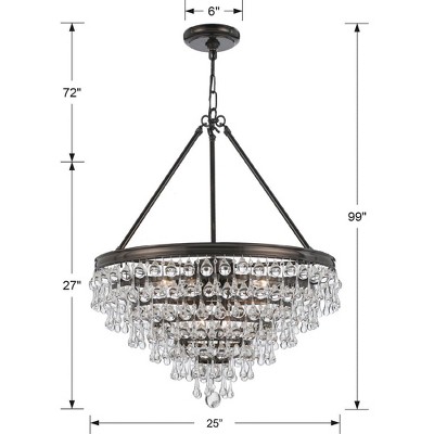 Vibrant Bronze 8-Light Crystal Chandelier with Clear Drops