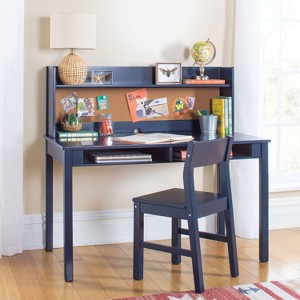 Martha Stewart Kids' Desk with Hutch and Chair Set: Kids Desk and Chair Set with Storage for Ages 5-12 | Wooden Study Desk with Chair - 1 of 4