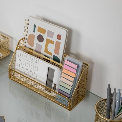Gold Mesh 6-Piece Desktop Organizer Set