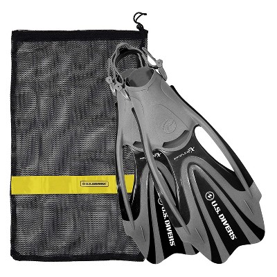 U.S. Divers FA328O0115L Proflex FX Snorkeling Set Size Large Mens & Womens Diving Fins with Mesh Carry Bag, Black