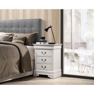 NicBex Nightstand with 3 Drawers,16 inch Bedside Table with Metal Handles and  Wood Frame,Modern Side Table for Bedroom,Living Room - 1 of 4