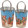 Primitives By Kathy 10.5 Inch Christmas Deer Wall Bucket Set Doe Antlers Annie Schickel Decorative Buckets - 2 of 3