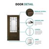 36 x 80 Smooth Fiberglass Entry Door with Brickmould, New Packaging Vinyl Frame, Left Hand Inswing Knock-Down Door, Dark Brown - 3 of 4