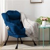KTMBDW Fabric Lazy Chair with Foldable Ottoman, Accent Comfy Lounge Arm Chair and Folding Footrest Stool Set for Living Room, Bedroom, Dorm - 2 of 4