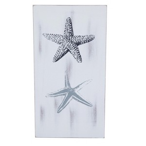 Beachcombers Coastal Plaque Sign Wall Hanging Decor Decoration For The Beach With 2 Starfish-Blue 6.25 x 11.75 x 0.25 Inches. - 1 of 2