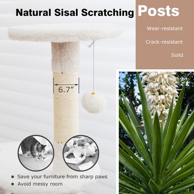 Rustic Brown 2-in-1 Cat Tree with Sisal Scratching Posts