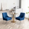 SEYNAR Modern Velvet Pleated Finish Back Dining Chair Set of 6 with Rear Handle - 4 of 4