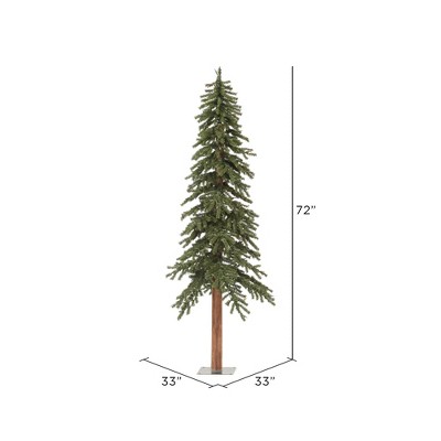 6' Natural Alpine Green PVC Artificial Christmas Tree with Pine Trunk