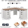 SinCiDo Farmhouse 60" L Shaped Corner Desk, Wooden Executive Office Desk w/ Charging Station, File Drawer & Storage Cabinet - 2 of 4