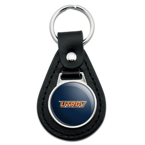 The University of Texas Rio Grande Valley Secondary Logo Black Leather Keychain - 1 of 4