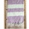 Manual Woodworkers and Weavers Cotton Stripe Throw Blanket, 50 x 60 Inches, Lavender and White, Soft Lightweight Cotton for Cozy Home Decor - 3 of 3