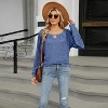 Women's Textured Round Neck Brushed Knit Long Sleeve Oversized Tshirt - 4 of 4