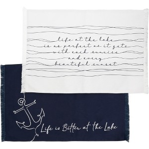 Pavilion Gift Company - Better at the Lake - Cotton Placemats (Set of 2) - Placemat - 1 of 4