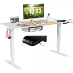 55''x28'' Electric Standing Desk Adjustable Sit to Stand Table w/USB Port White