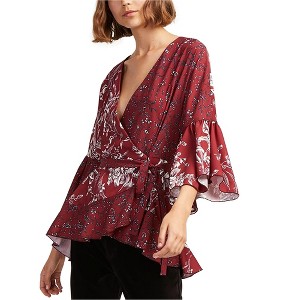 French Connection Womens Ellette Crepe Floral Wrap Blouse - 1 of 1
