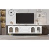 78.7" Modern TV Stand with 2 Drawers, Glass Doors, Sideboard Cabinet with Adjustable Metal Legs and Anti-Tip Device for Living Room - 4 of 4