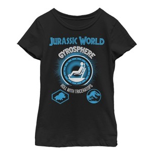 Girl's Jurassic World Gyrosphere Roll With Triceratops T-Shirt - 1 of 3