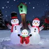 QingMoon Christmas Inflatable Snowman Family, 7FT Outdoor Indoor Blow Up Decorations with Bird and Birdhouse for Xmas Holiday, Lawn, Yard, Garden - 2 of 4