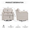 CAVINAS 360° Swivel Linen Accent Chair,High Back Padded Armchair with Storage,Modern Living Room Sitting Chair with Nailhead Trim - 3 of 4