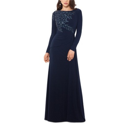 XSCAPE Womens Ruched Gown Dress