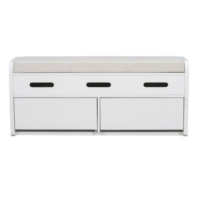 Bella Depot 43''W Rustic Storage Bench with 2 Drawers