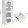Acekool Bathroom Floor Cabinet with 4 Drawers, Semi-Transparent Sunbreak Panels&Waterproof White Finish – Compact Storage for Bathroom, Living Room - 3 of 4