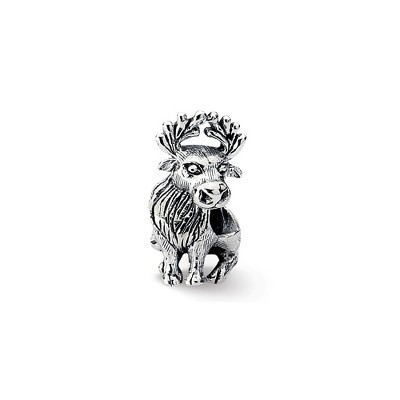 Black Bow Jewelry Sterling Silver Moose Bead Charm