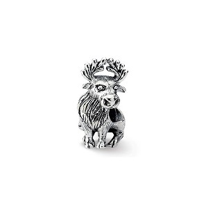 Black Bow Jewelry Sterling Silver Moose Bead Charm - 1 of 4