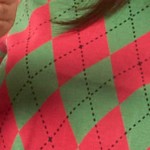 argyle red & green